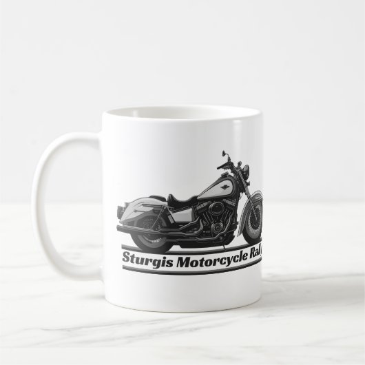 Sturgis Motorcycle Rally Zwart-wit Biker Koffiemok (Links)