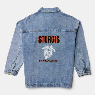 STURGIS MOTORFIETS RALLY, BIKE RALLY VINTAGE DENIM JACKET