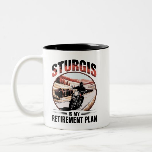 Sturgis SD Motorfiets Bikers Pensioenplan Tweekleurige Koffiemok (Links)