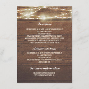 Sturing Lights Rusti Hout Bruiloft Details Informatiekaartje