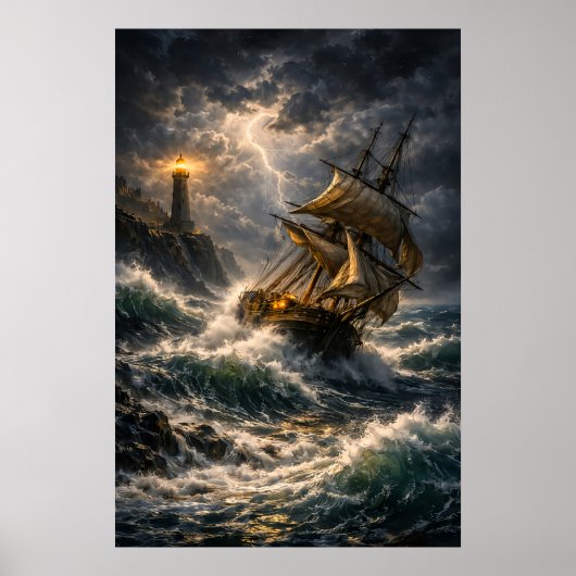 Stürmische Zee Poster (Voorkant)