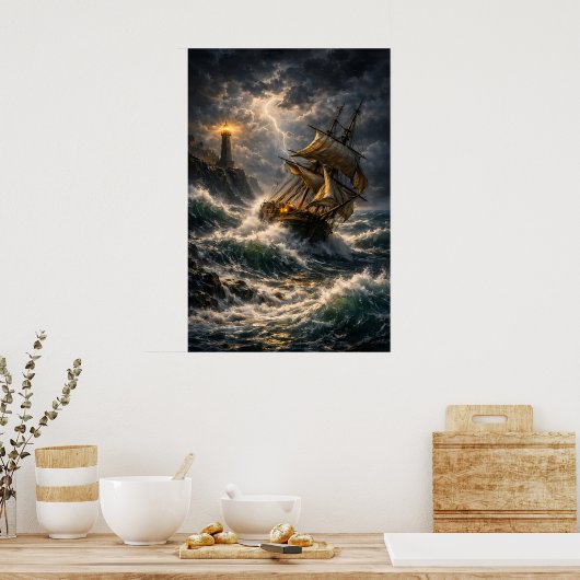 Stürmische Zee Poster (Keuken)