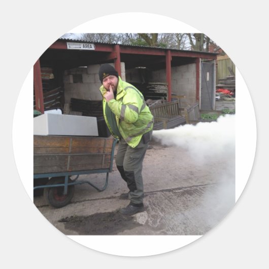 Stu's erm FART lol Ronde Sticker (Voorkant)