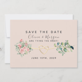 Stustachtig Roos Floral Eucalyptus Wedding Save The Date