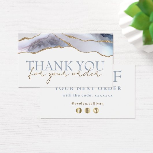 Stustblauw agate dank je korting visitekaartje (Bureau)