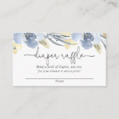 Stustblauw baby shower luiertapekaarten informatiekaartje (Voorkant)