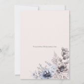 Stustblauw beige florelegant kaart (Achterkant)