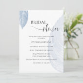 Stustblauw blad Bridal Shower Kaart (Staand voorkant)