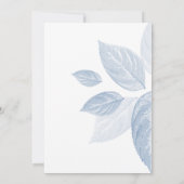 Stustblauw blad Bridal Shower Kaart (Achterkant)