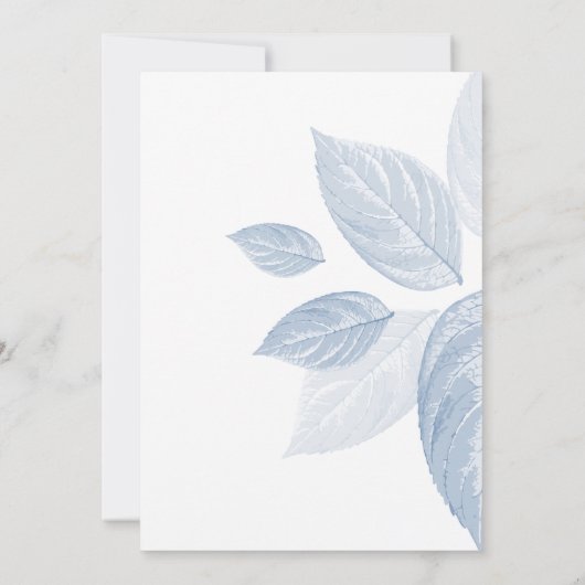 Stustblauw blad Bridal Shower Kaart (Achterkant)