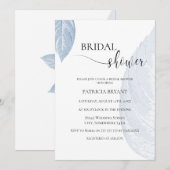 Stustblauw blad Bridal Shower Kaart (Voorkant / Achterkant)