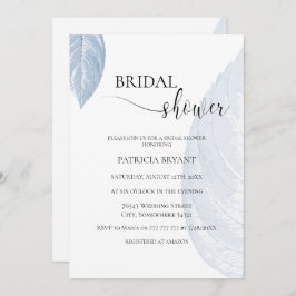 Stustblauw blad Bridal Shower Kaart
