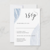 Stustblauw blad Wedding RSVP-kaart RSVP Kaartje (Voorkant)