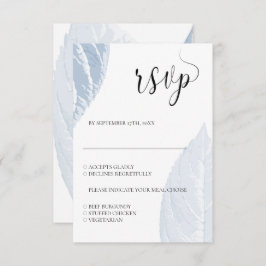 Stustblauw blad Wedding RSVP-kaart RSVP Kaartje