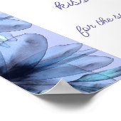 Stustblauw bloem hoeveel kussen vrijgezellenfeest poster (Hoek)