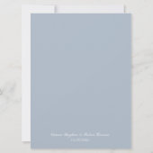 Stustblauw bloemgoud lijst Wedding Invitting Kaart (Achterkant)