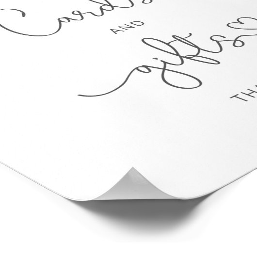 Stustblauw bloemkaartjes en geschenken poster (Hoek)