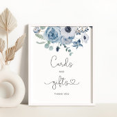 Stustblauw bloemkaartjes en geschenken poster
