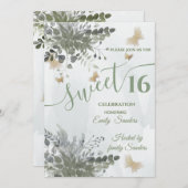 Stustblauw Chic waterverf greenery eucalyptus Kaart (Voorkant / Achterkant)