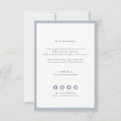 Stustblauw elegant botanisch met logo bedrijf bedankkaart (Achterkant)