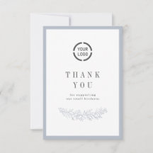 Stustblauw elegant botanisch met logo bedrijf