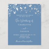 Stustblauw elegant budget bruiloft uitnodiging flyer (Voorkant)