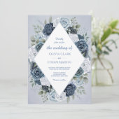  Stustblauw Floral Geometric Kaart (Staand voorkant)