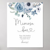 Stustblauw mimosa staafteken poster (Voorkant)