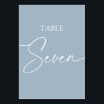 Stustblauw minimalistisch elegant tafel zeven kaart<br><div class="desc">Stamblauw minimalistisch elegant tabel 7 Tabelnummer overeenkomende items beschikbaar.</div>