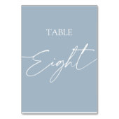 Stustblauw-minimalistisch elegante tafel acht kaart (Achterkant)