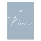 Stustblauw-minimalistisch eleganttabel negen kaart (Voorkant)