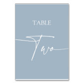 Stustblauw-minimalistische eleganttabel twee kaart (Achterkant)