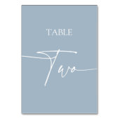 Stustblauw-minimalistische eleganttabel twee kaart (Voorkant)