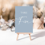 Stustblauw-minimalistische eleganttabel vijf kaart<br><div class="desc">Stamblauw minimalistisch elegant tabel 5 Tabelnummer overeenkomende items beschikbaar.</div>