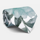 Stustblauw waterverf cactus, succulent stropdas (Opgerold)