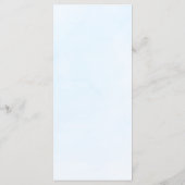 Stustblauw Waterverf Succulent Afstuderen Dinner Menu (Achterkant)