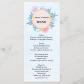 Stustblauw Waterverf Succulent Afstuderen Dinner Menu (Voorkant)