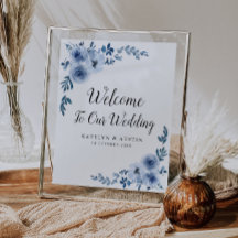 Stustblauw welkomstbord