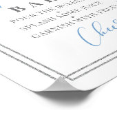 Stustblauw zilverkleurig, geometrisch mimosa staaf poster (Hoek)