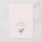 Stustblauwe beige florale elegant bruiloft details informatiekaartje (Achterkant)