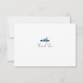 Stustblauwe bloem Dank je kaarten (Achterkant)