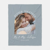 Stustblauwe boardfoto bruiloft cadeautje thuisdeco fleece deken (Voorkant)