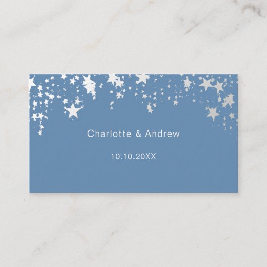 Stustblauwe trouwreactie website QR code RSVP Informatiekaartje (Voorkant)