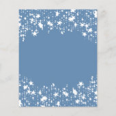 Stustblauwe witte sterren budgetverjaardagsuitnodi flyer (Achterkant)