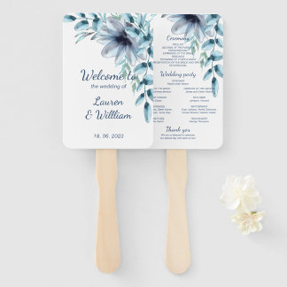 Stustblauwe zeebloem handwaaier