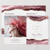 Stustmakende roos met tweeledige brochure (Voorkant / Achterkant)