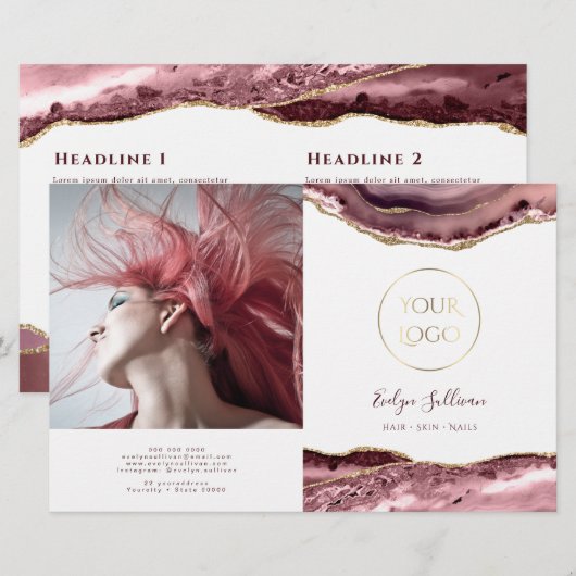 Stustmakende roos met tweeledige brochure (Voorkant / Achterkant)