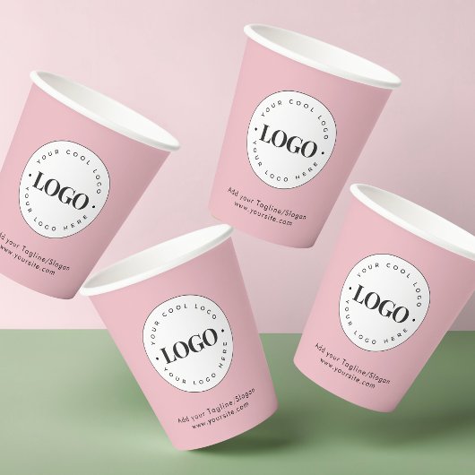 Stustroze Aangepaste Logo voor bedrijven toevoegen Papieren Bekers
