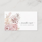 Stustroze Florals QR Code Interior Designer Visitekaartje (Voorkant)