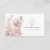 Stustroze Florals QR Code Interior Designer Visitekaartje (Voorkant)